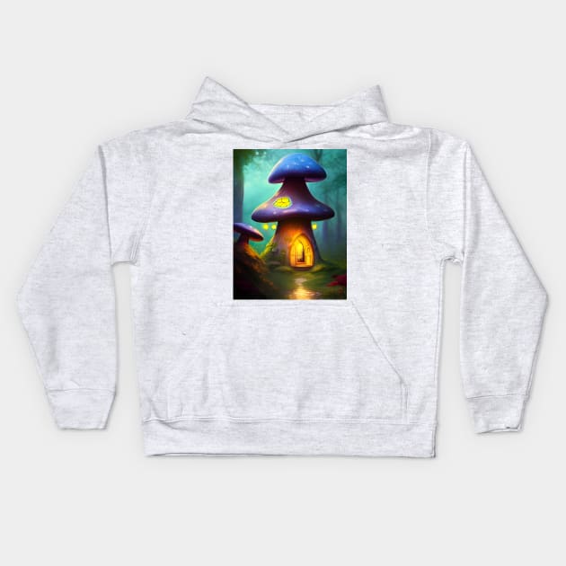 Enchanting Home for Sale (3) - Magic Mushroom House Kids Hoodie by TheThirdEye